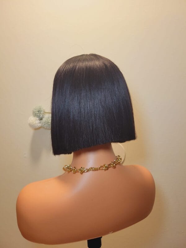 Natural Black 13×4 Lace Front Blunt Cut Bob Human Hair Wig